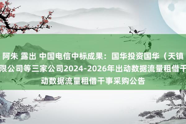 阿朱 露出 中国电信中标成果：国华投资国华（天镇）新动力有限公司等三家公司2024-2026年出动数据流量租借干事采购公告