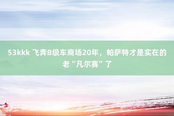 53kkk 飞奔B级车商场20年，帕萨特才是实在的老“凡尔赛”了