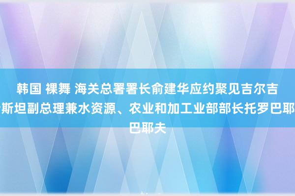 韩国 裸舞 海关总署署长俞建华应约聚见吉尔吉斯斯坦副总理兼水资源、农业和加工业部部长托罗巴耶夫