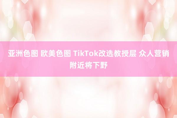 亚洲色图 欧美色图 TikTok改选教授层 众人营销附近将下野