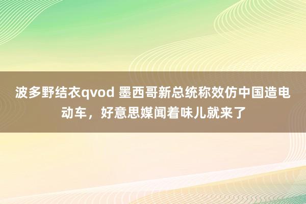 波多野结衣qvod 墨西哥新总统称效仿中国造电动车，好意思媒闻着味儿就来了