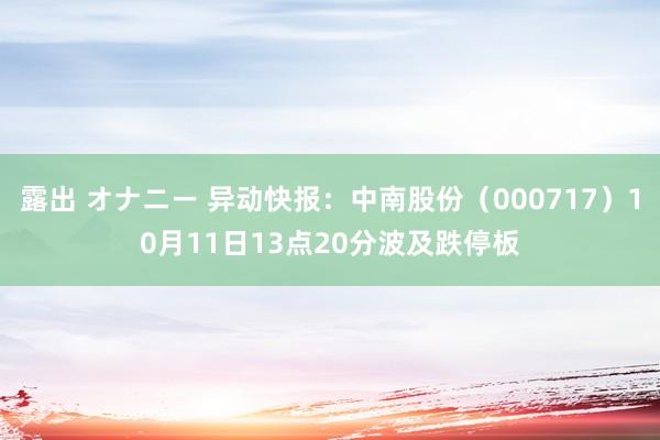 露出 オナニー 异动快报：中南股份（000717）10月11日13点20分波及跌停板