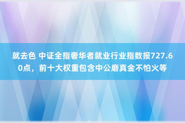 就去色 中证全指奢华者就业行业指数报727.60点，前十大权重包含中公磨真金不怕火等