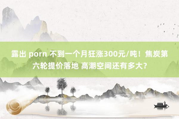 露出 porn 不到一个月狂涨300元/吨！焦炭第六轮提价落地 高潮空间还有多大？