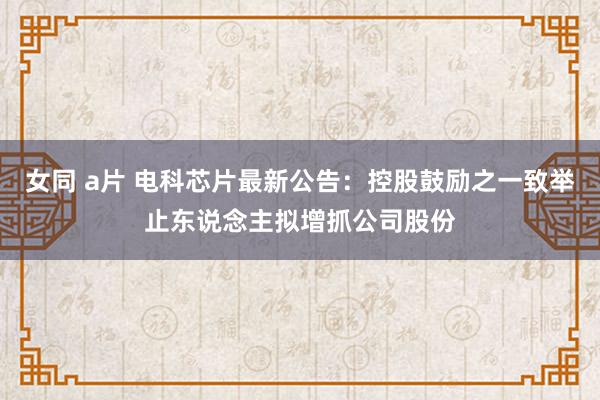 女同 a片 电科芯片最新公告：控股鼓励之一致举止东说念主拟增抓公司股份