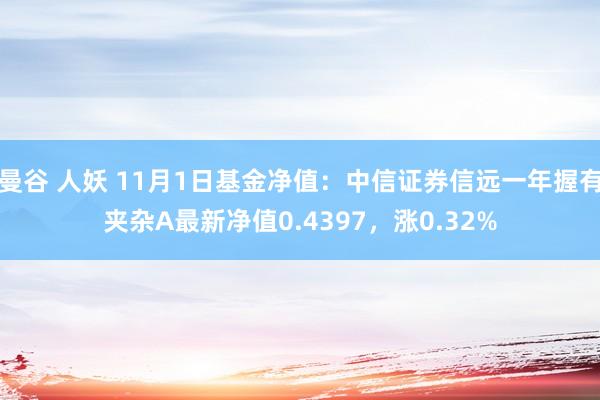 曼谷 人妖 11月1日基金净值：中信证券信远一年握有夹杂A最新净值0.4397，涨0.32%