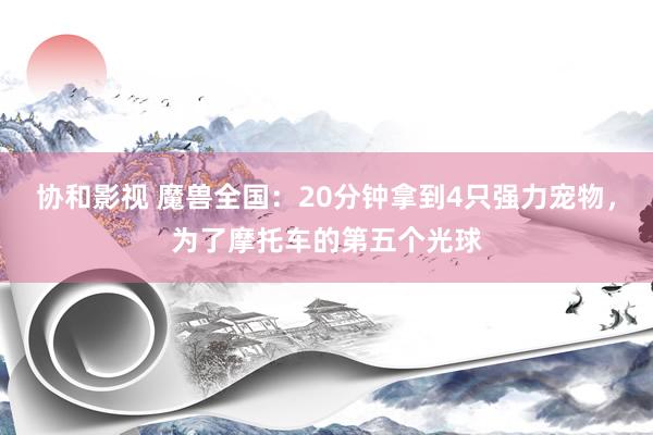 协和影视 魔兽全国：20分钟拿到4只强力宠物，为了摩托车的第五个光球