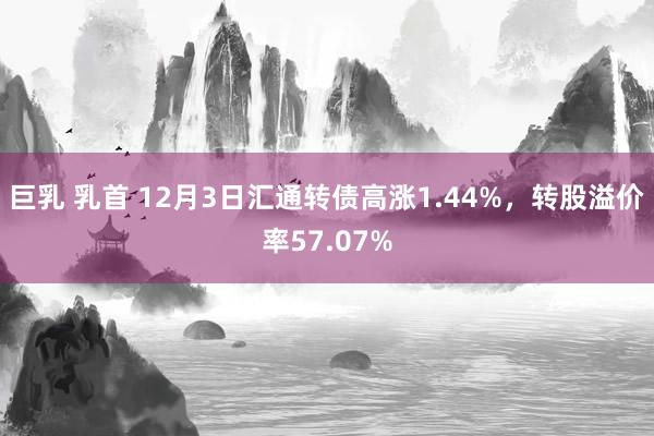 巨乳 乳首 12月3日汇通转债高涨1.44%，转股溢价率57.07%