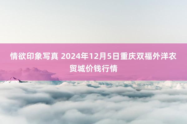 情欲印象写真 2024年12月5日重庆双福外洋农贸城价钱行情