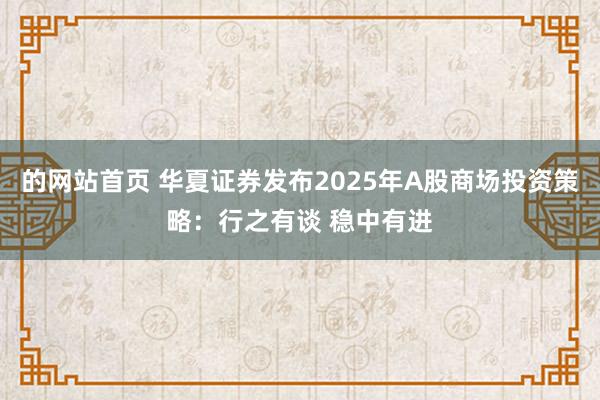 的网站首页 华夏证券发布2025年A股商场投资策略：行之有谈 稳中有进