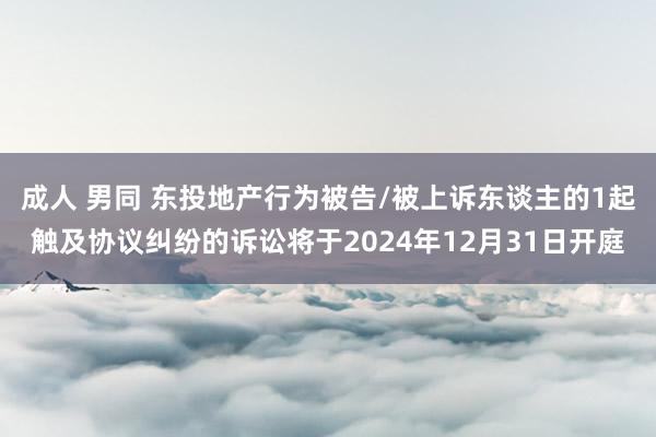 成人 男同 东投地产行为被告/被上诉东谈主的1起触及协议纠纷的诉讼将于2024年12月31日开庭