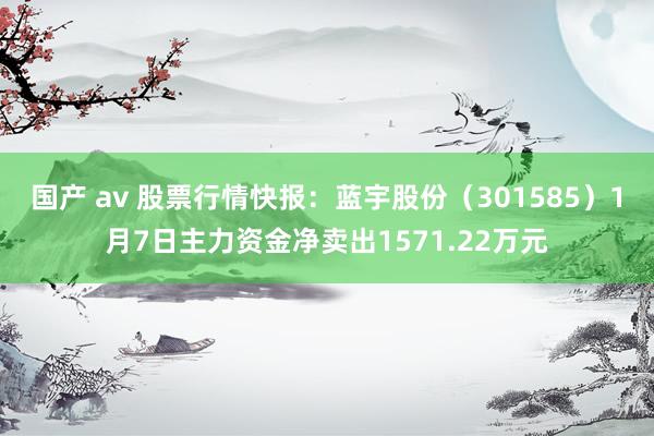 国产 av 股票行情快报：蓝宇股份（301585）1月7日主力资金净卖出1571.22万元