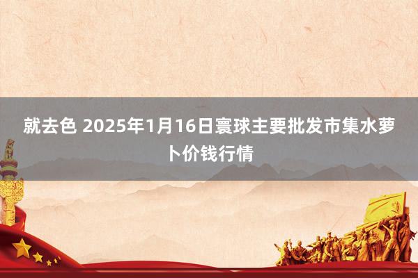 就去色 2025年1月16日寰球主要批发市集水萝卜价钱行情