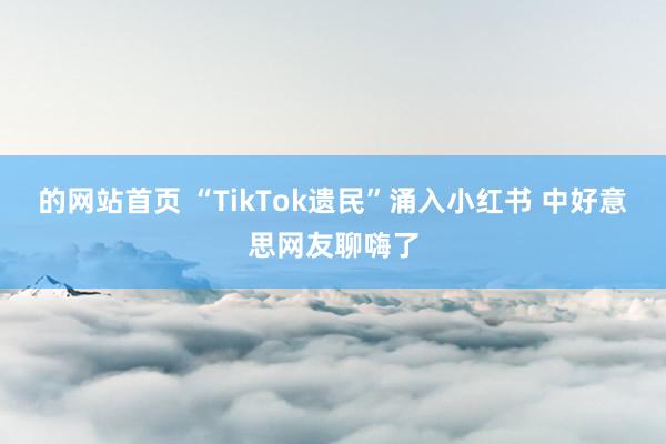 的网站首页 “TikTok遗民”涌入小红书 中好意思网友聊嗨了